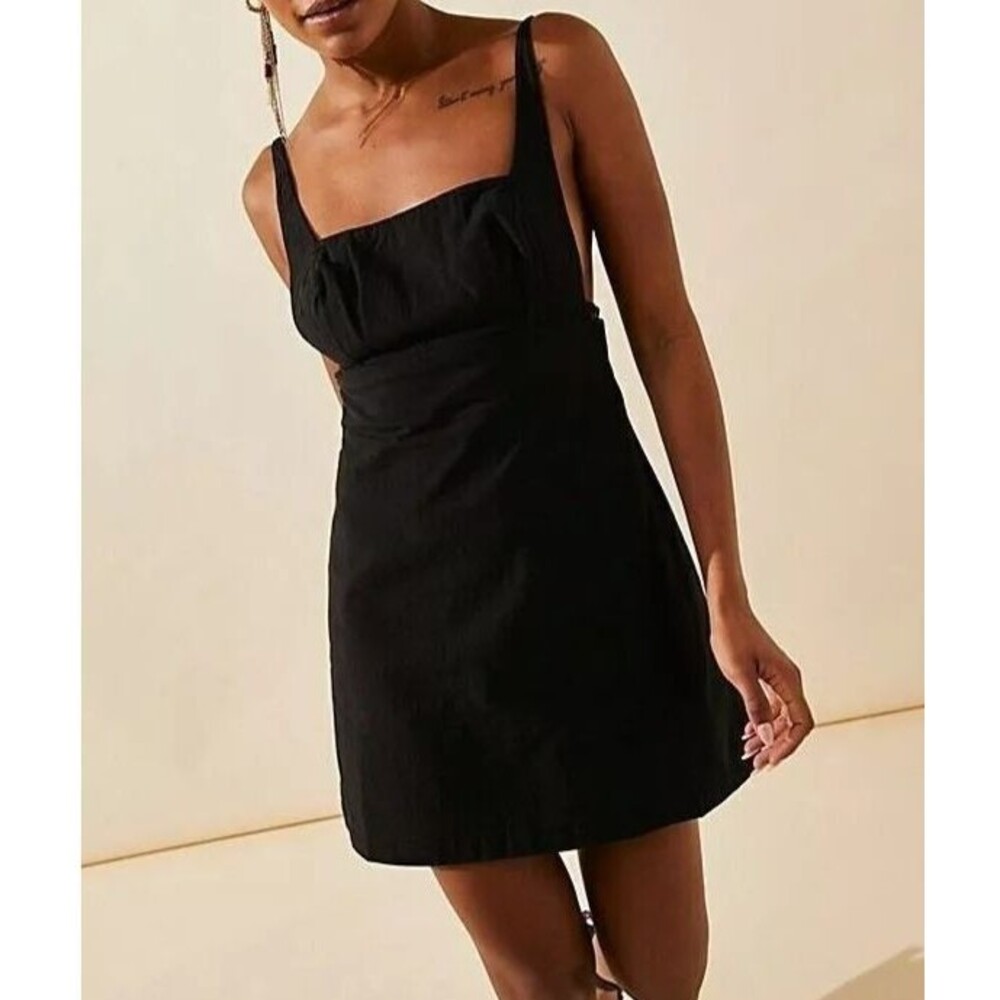 Free People Free-Est Little Loca Mini Dress Sleeveless Cotton Black S 266122